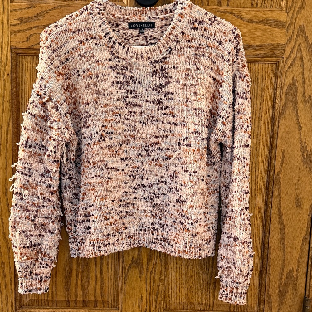Women's Cozy Textured Sweater - Cream and Brown